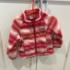 Columbia Pink and White Fleece Jacket 2t